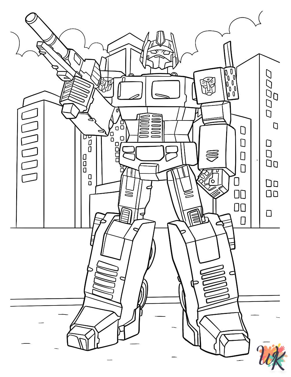 free printable Optimus Prime coloring pages for adults