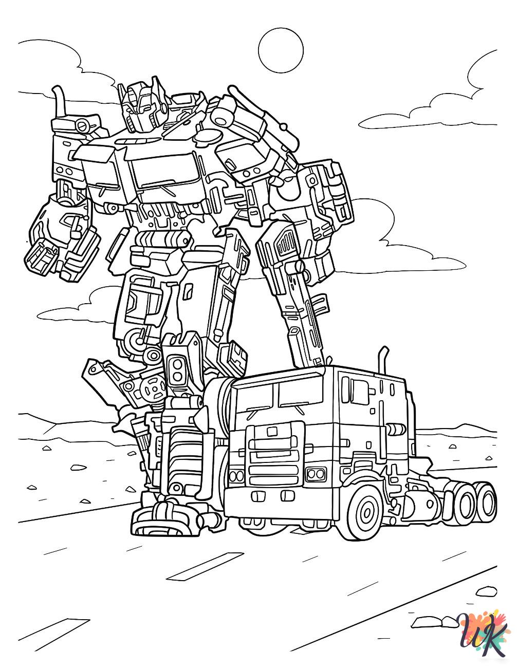 easy cute Optimus Prime coloring pages
