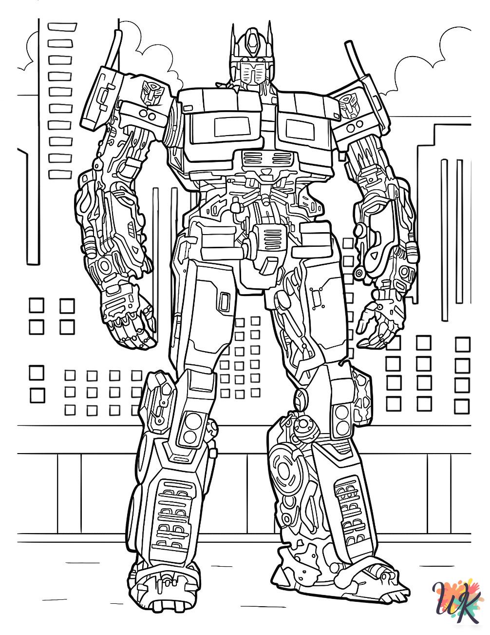 detailed Optimus Prime coloring pages for adults 1