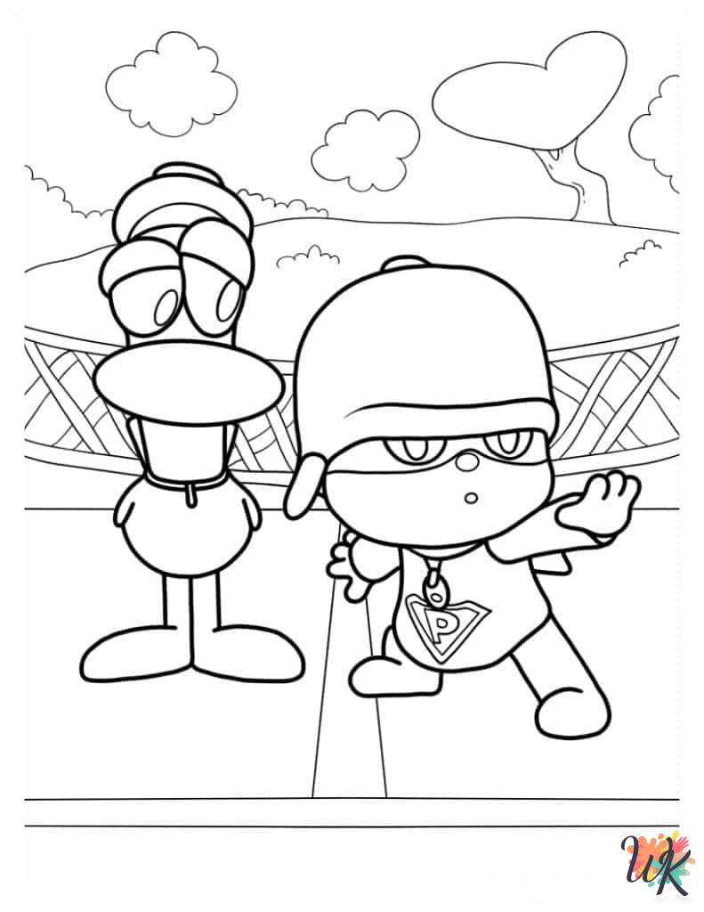 free full size printable Pocoyo coloring pages for adults pdf