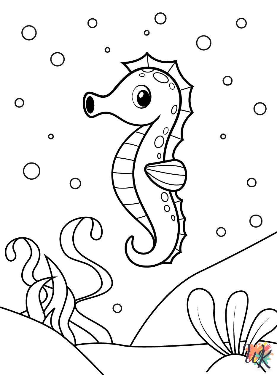 free printable coloring pages Seahorse