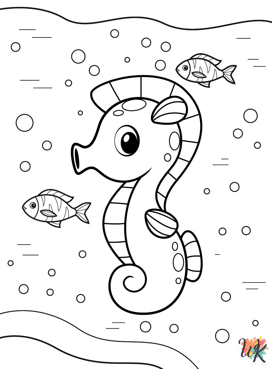 adult Seahorse coloring pages