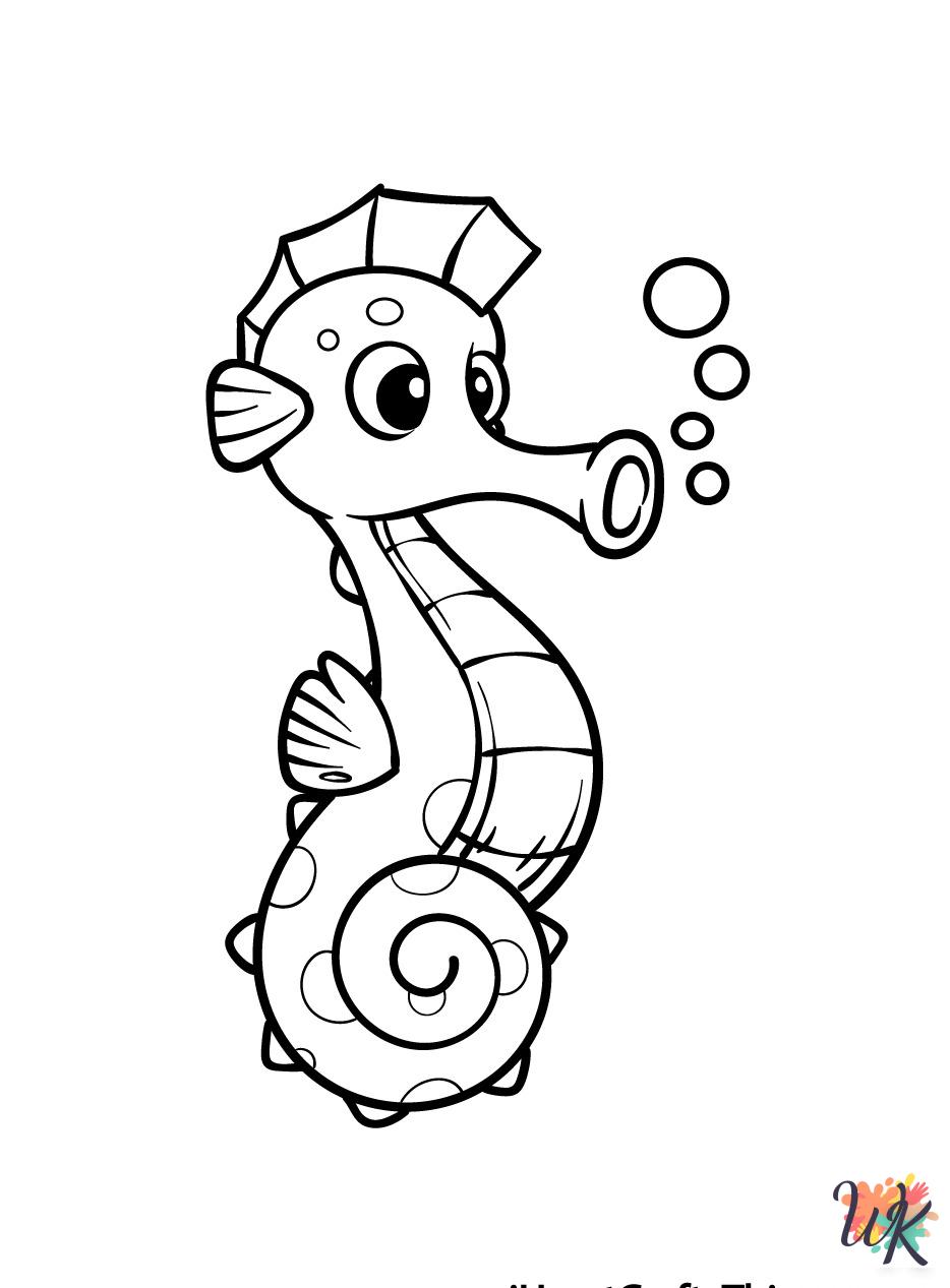Seahorse ornaments coloring pages