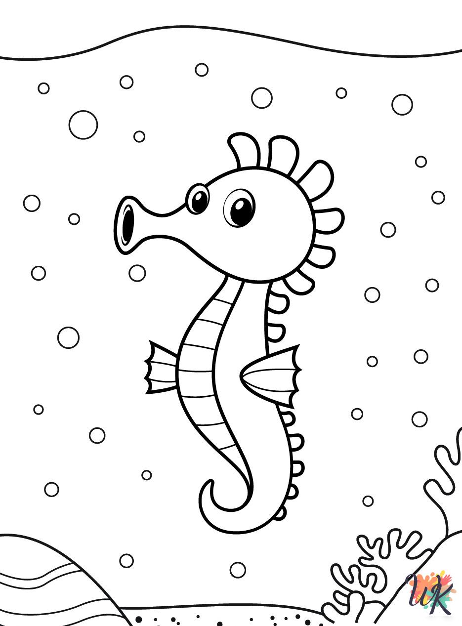 adult coloring pages Seahorse
