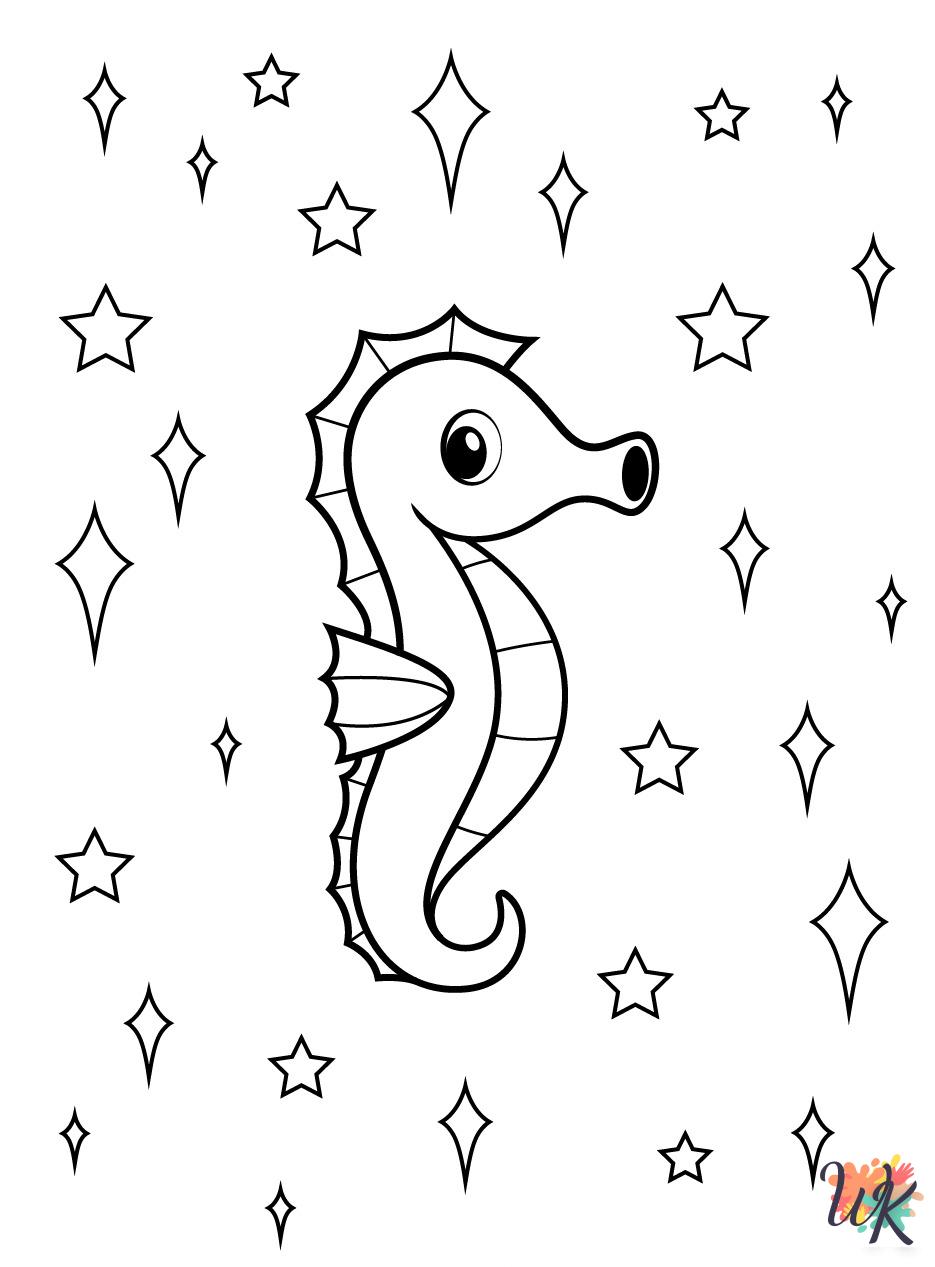 Seahorse coloring pages free printable