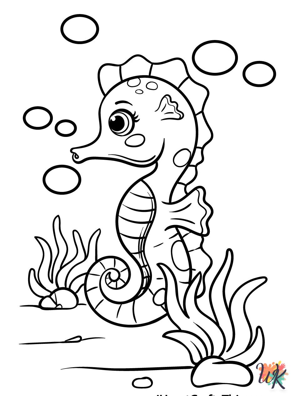 coloring pages for kids Seahorse