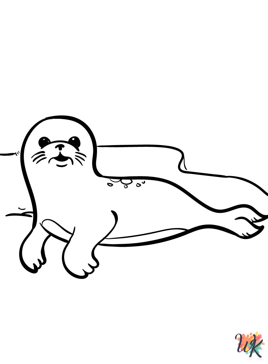 Seal coloring pages for preschoolers
