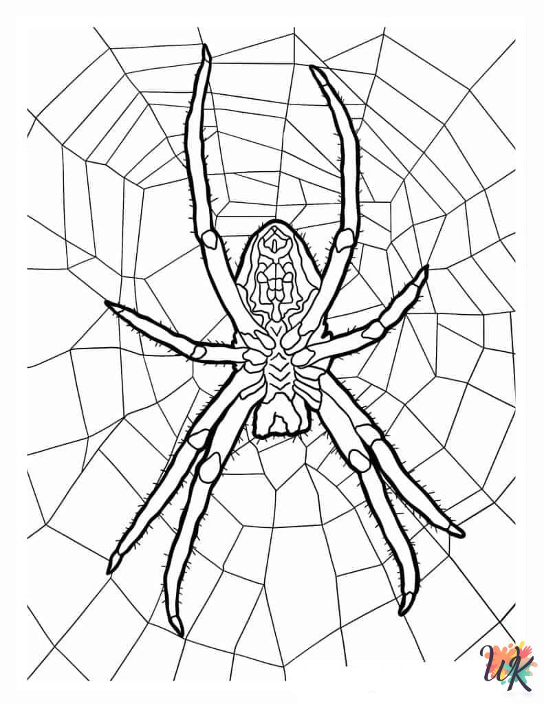 free full size printable Spider coloring pages for adults pdf