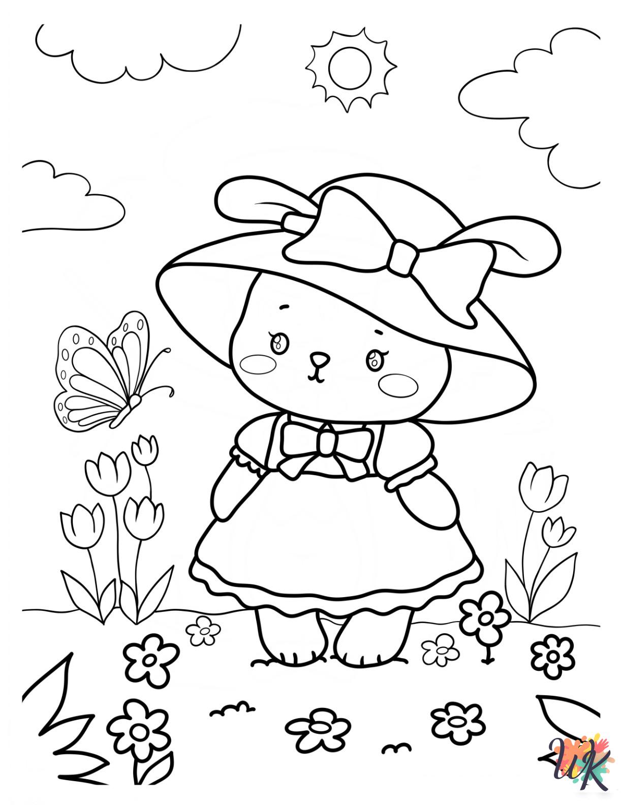 easy cute Spring coloring pages