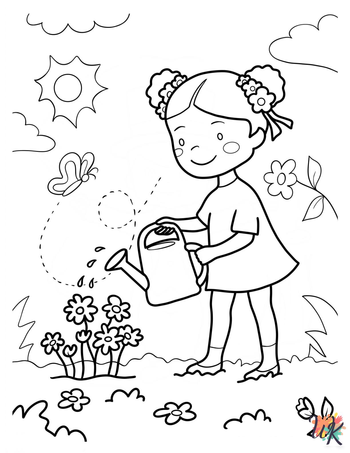 Spring coloring pages free