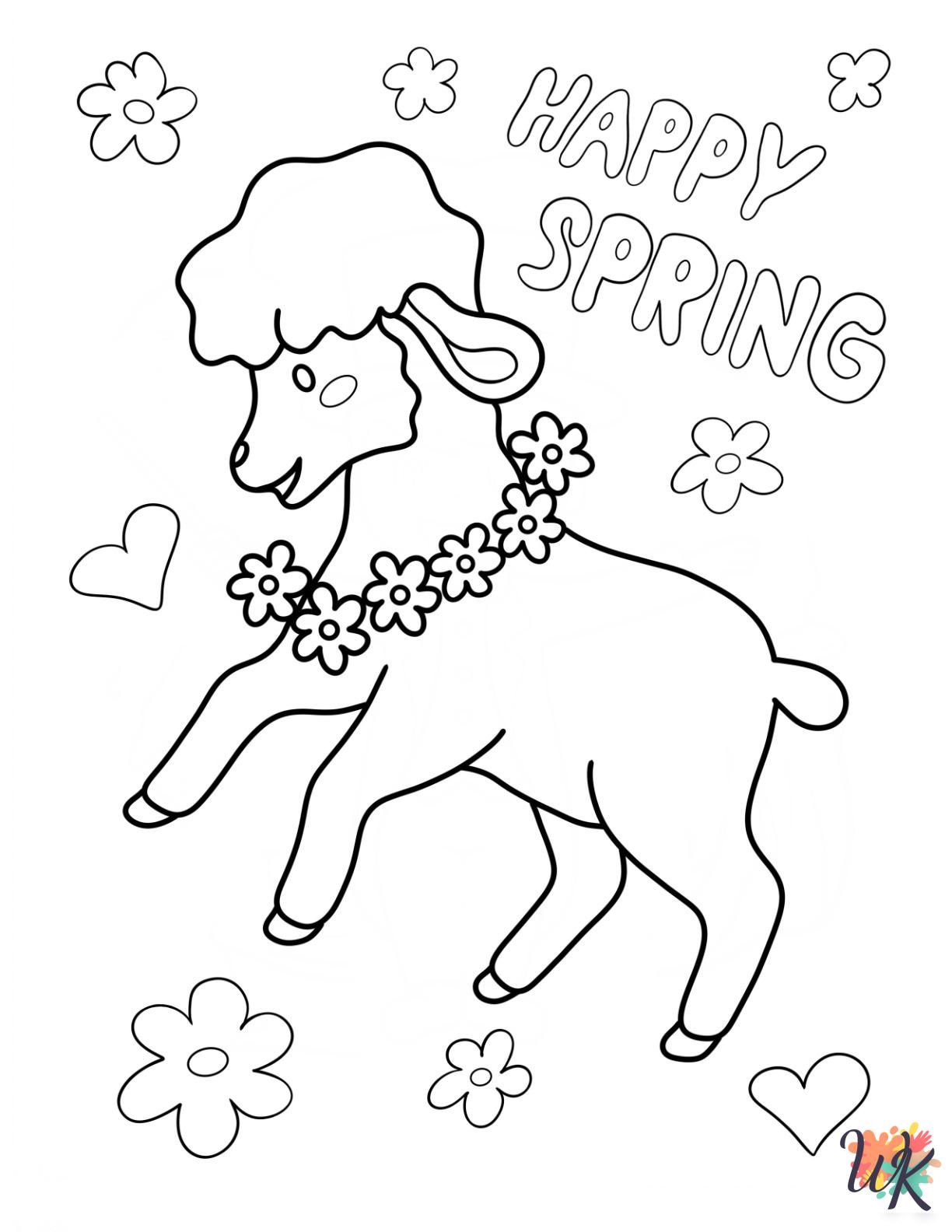 printable Spring coloring pages for adults 1