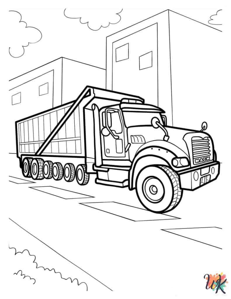Truck coloring pages for adults easy