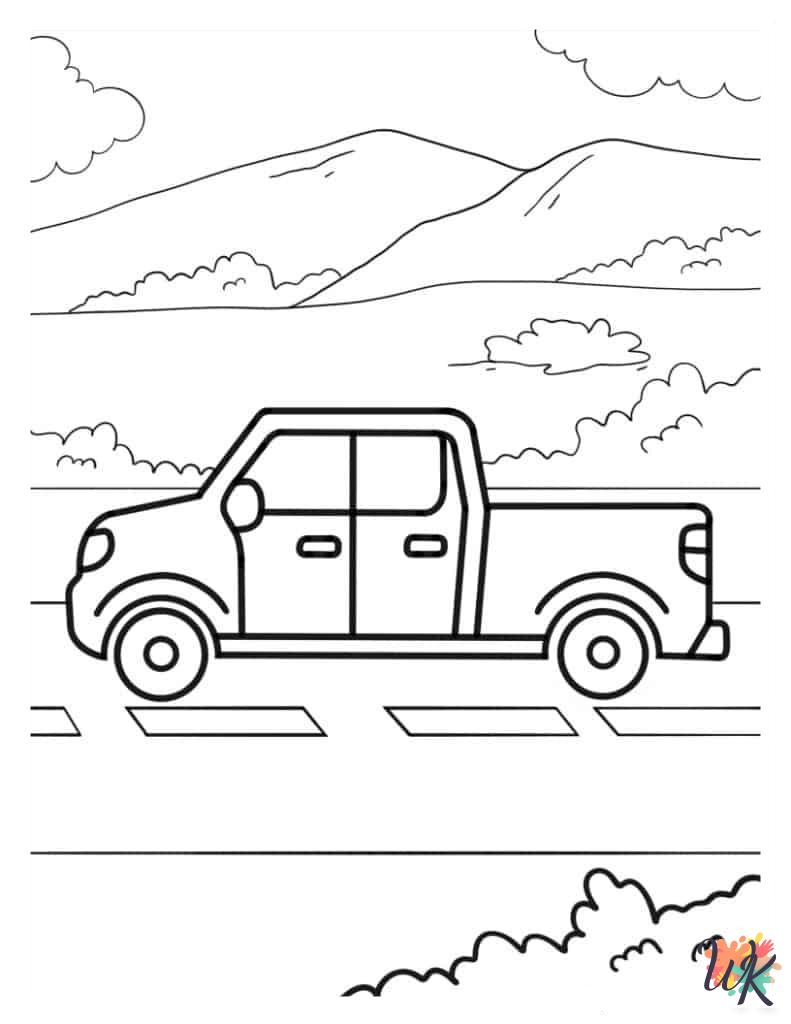kawaii cute Truck coloring pages 1