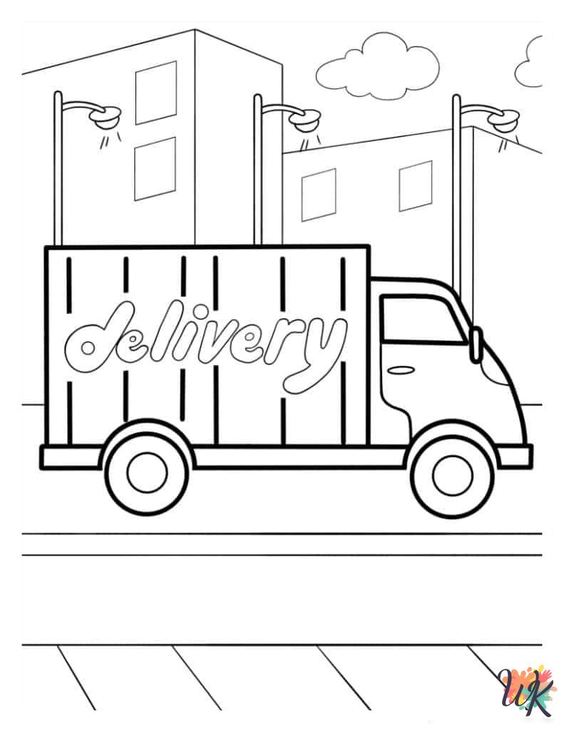 Truck coloring pages free printable 1
