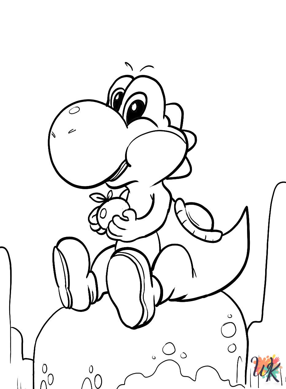 easy cute Yoshi coloring pages
