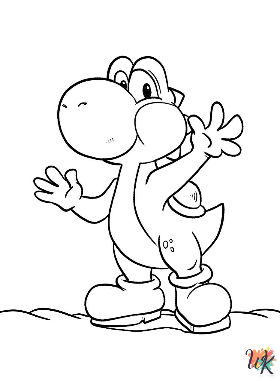 Yoshi coloring pages for kids