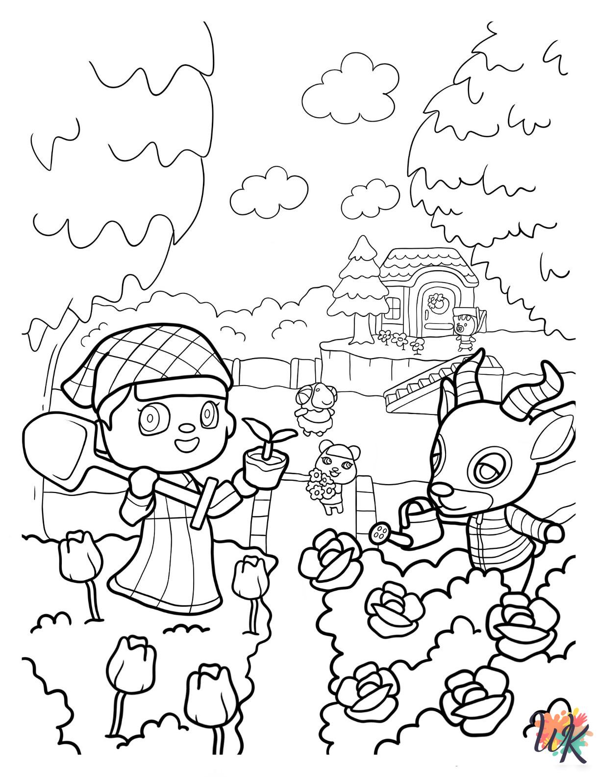 Animal Crossing coloring pages for kids