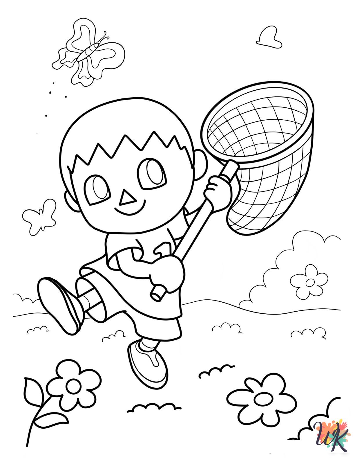 free Animal Crossing coloring pages for kids 1