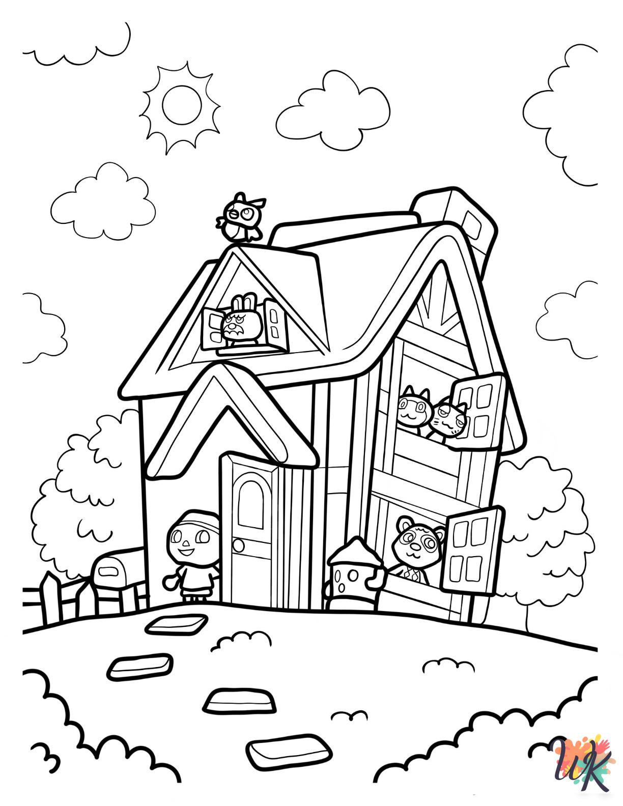 preschool Animal Crossing coloring pages