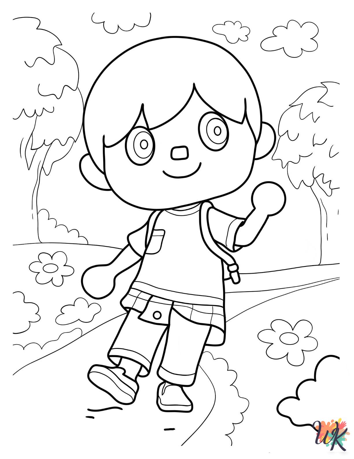 free full size printable Animal Crossing coloring pages for adults pdf
