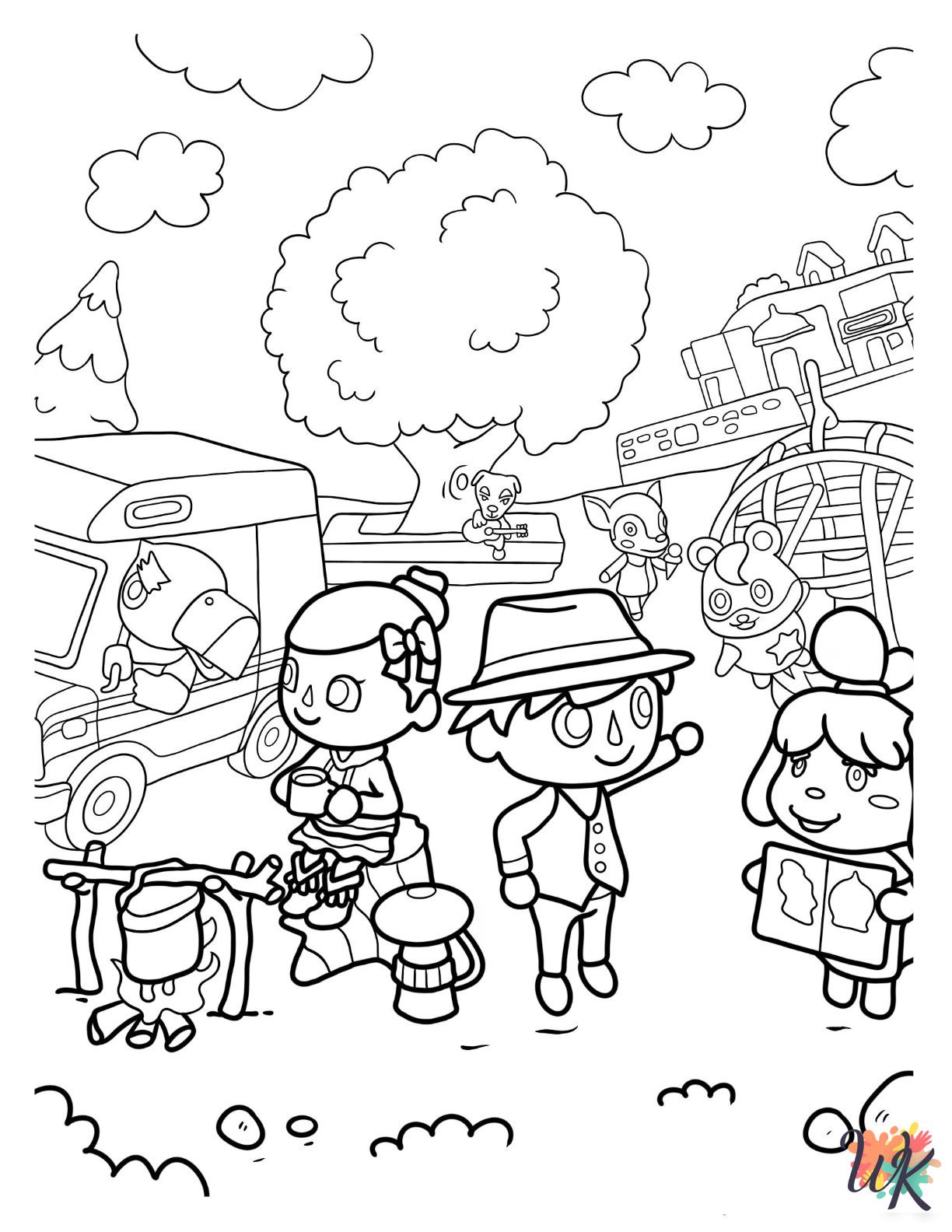Animal Crossing coloring pages for kids