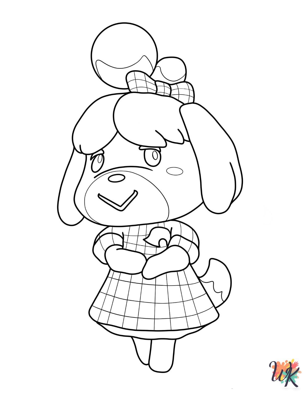 Animal Crossing coloring pages easy