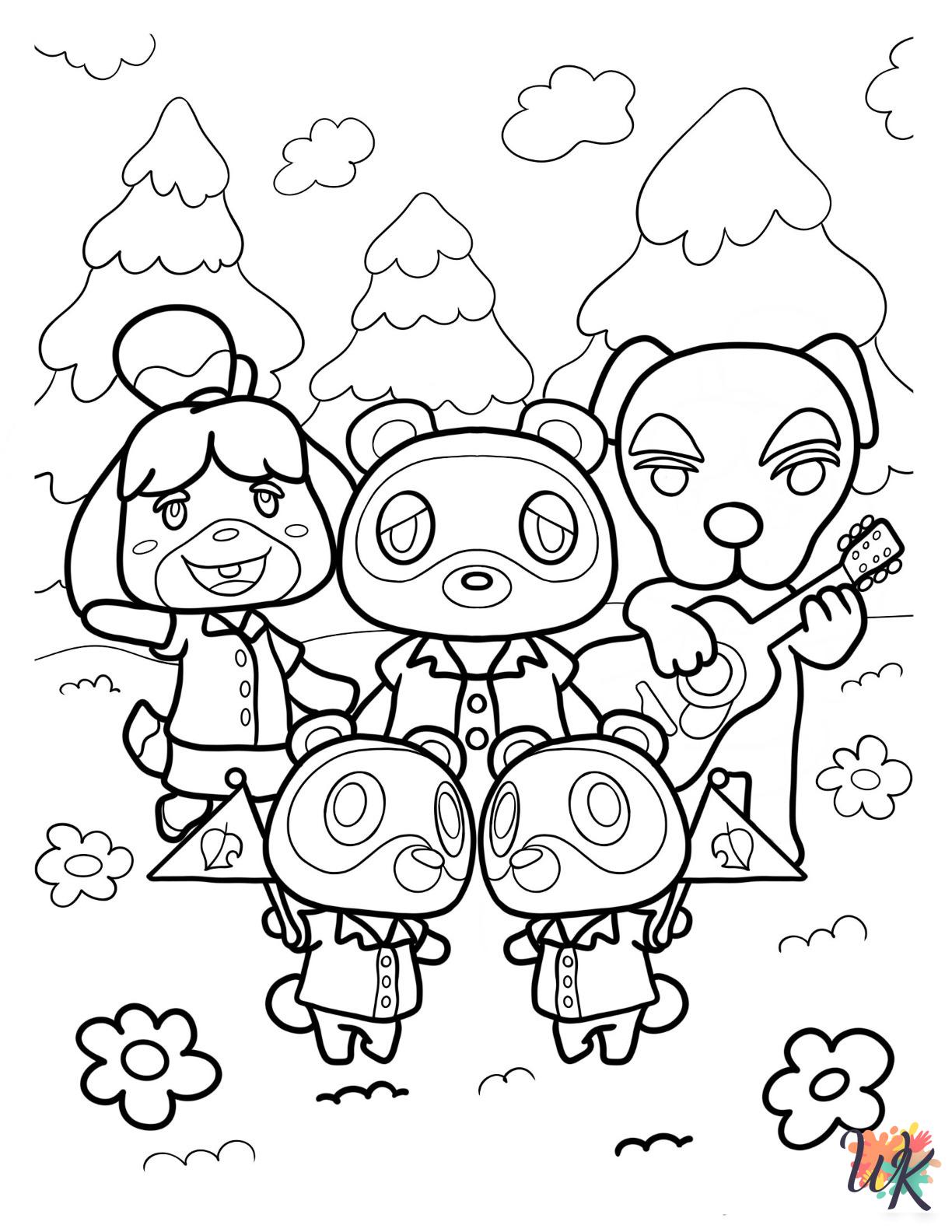 coloring pages for kids Animal Crossing