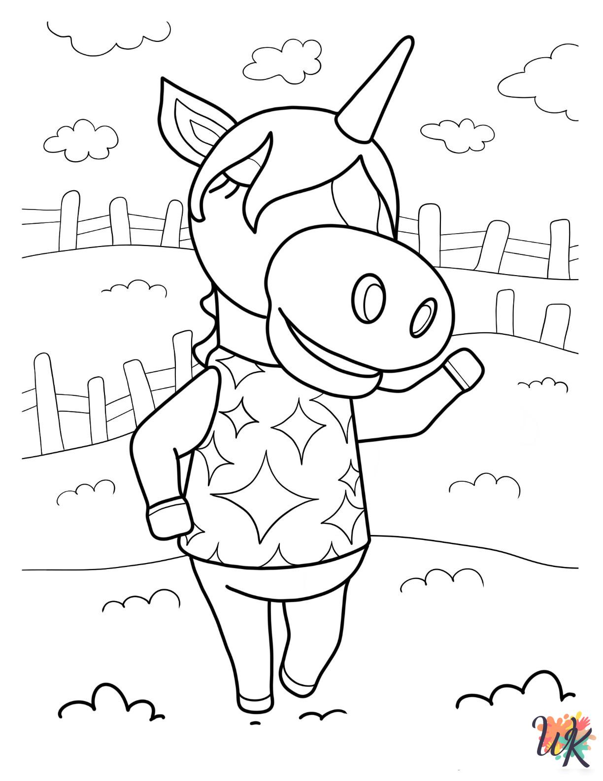 kawaii cute Animal Crossing coloring pages