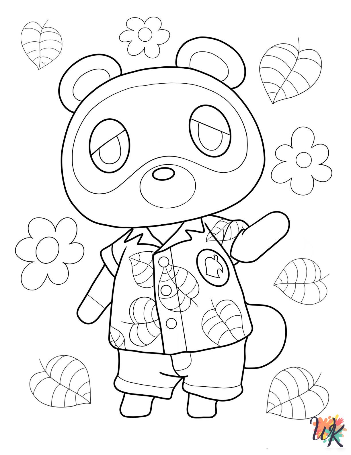 easy Animal Crossing coloring pages