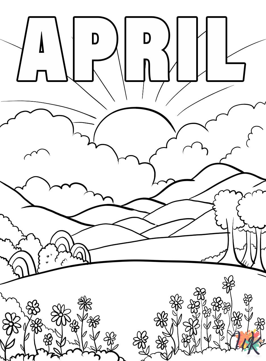 free coloring April pages