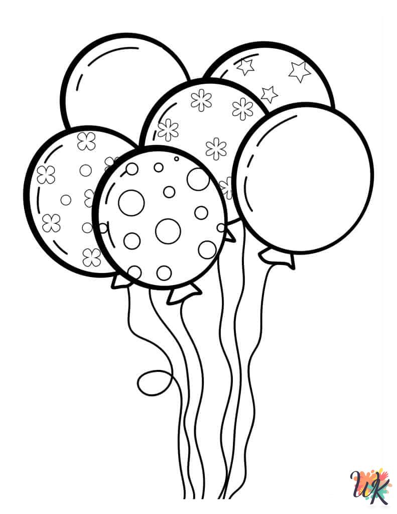 Balloon themed coloring pages