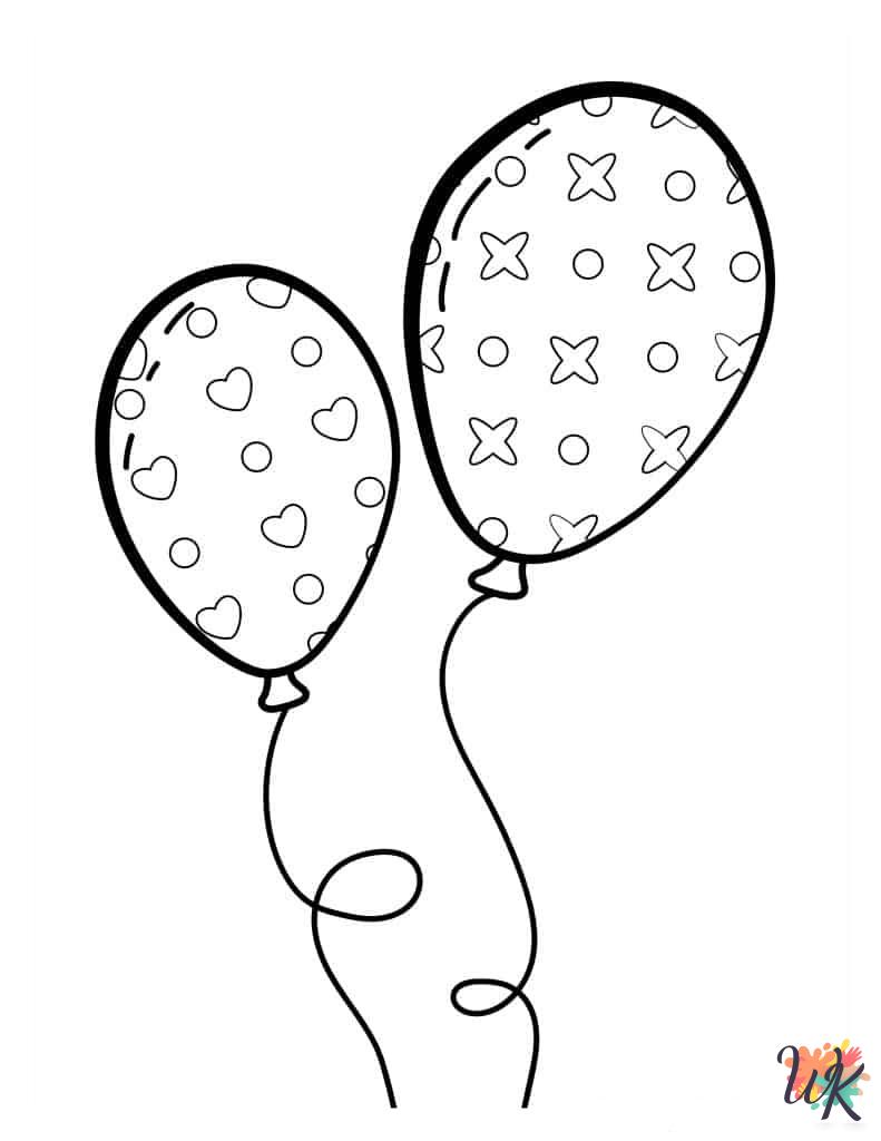 Balloon coloring book pages