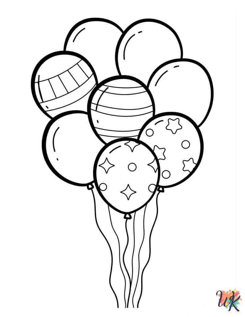 Balloon coloring pages easy
