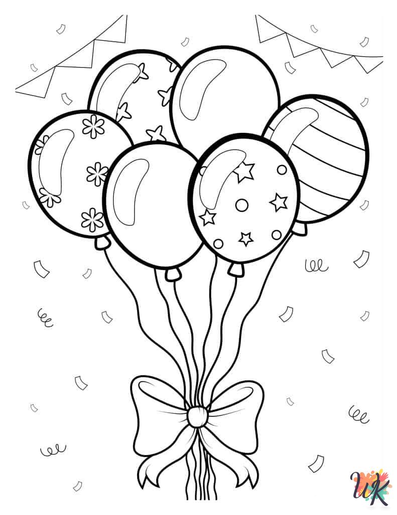Balloon coloring pages for preschoolers