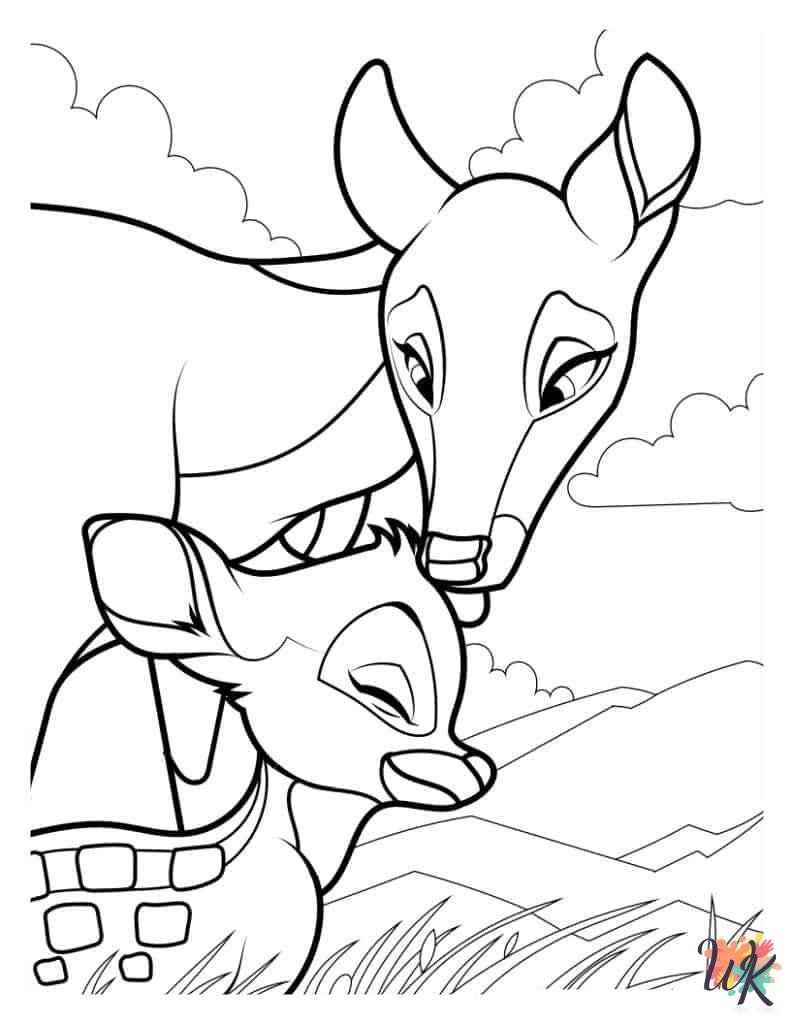 free printable Bambi coloring pages for adults
