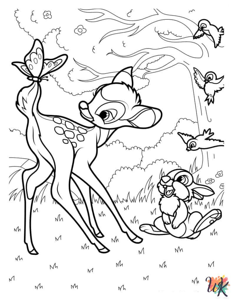Bambi decorations coloring pages
