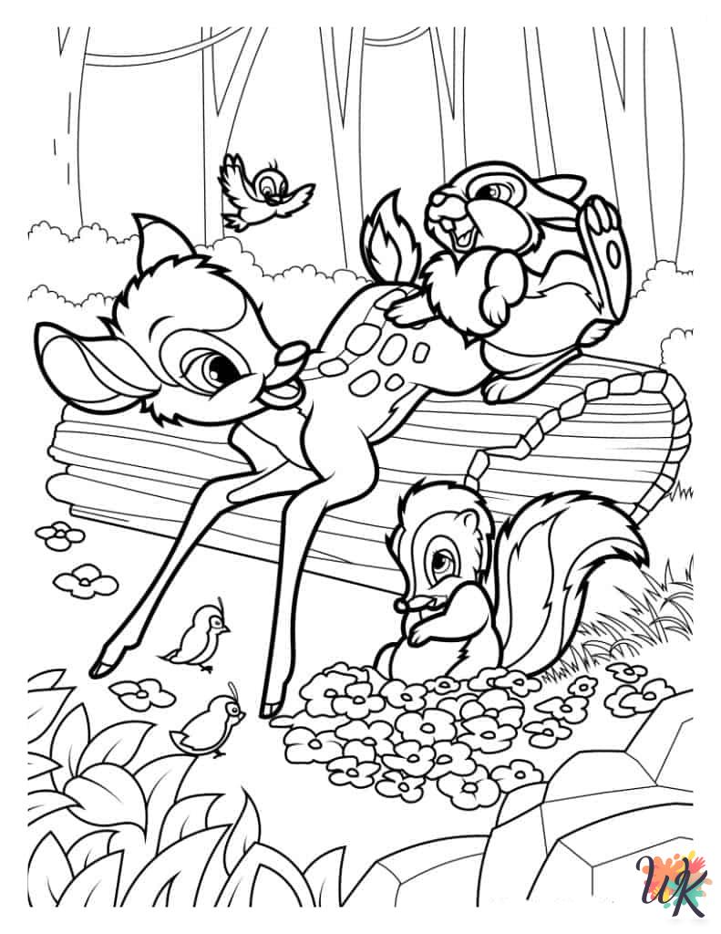 Bambi coloring pages for adults easy 1