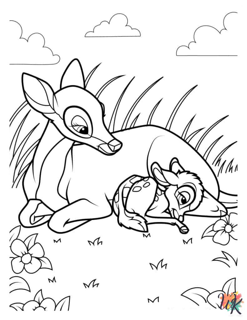 Bambi coloring pages for adults easy