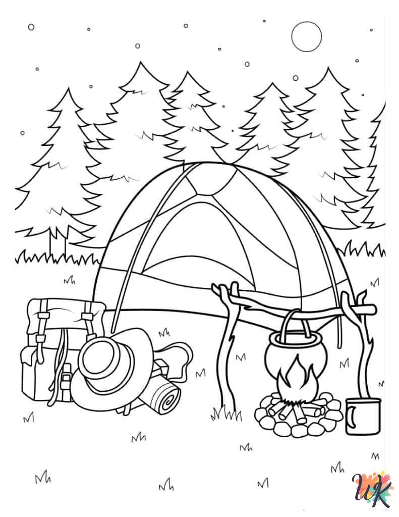 vintage Camping coloring pages