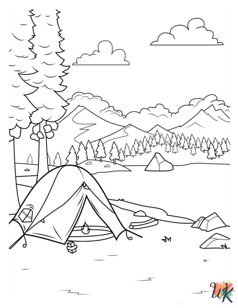 old-fashioned Camping coloring pages