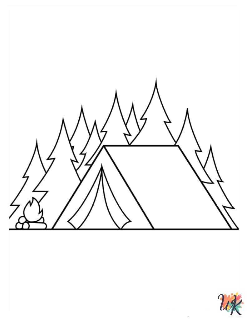 Camping printable coloring pages
