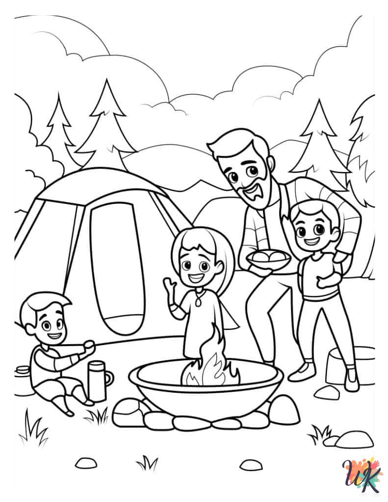 coloring pages for kids Camping