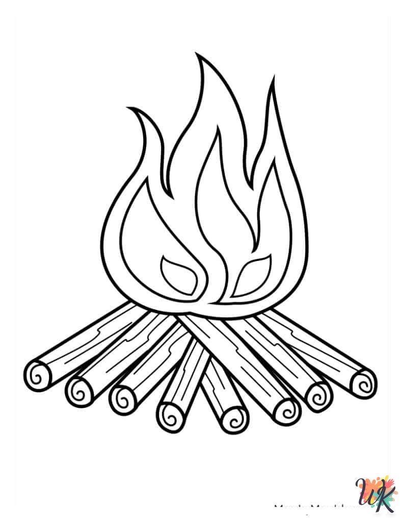 Camping ornaments coloring pages 1