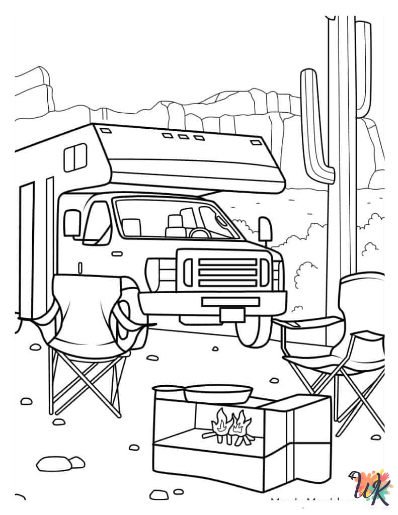 Camping coloring pages free