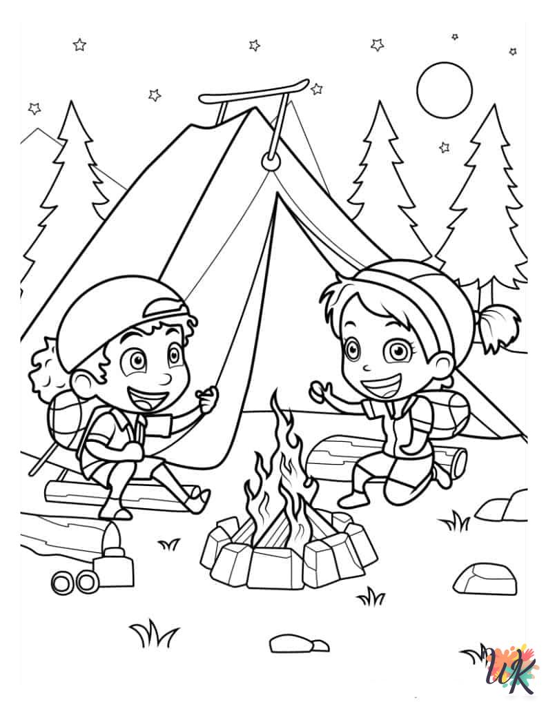 Camping ornaments coloring pages
