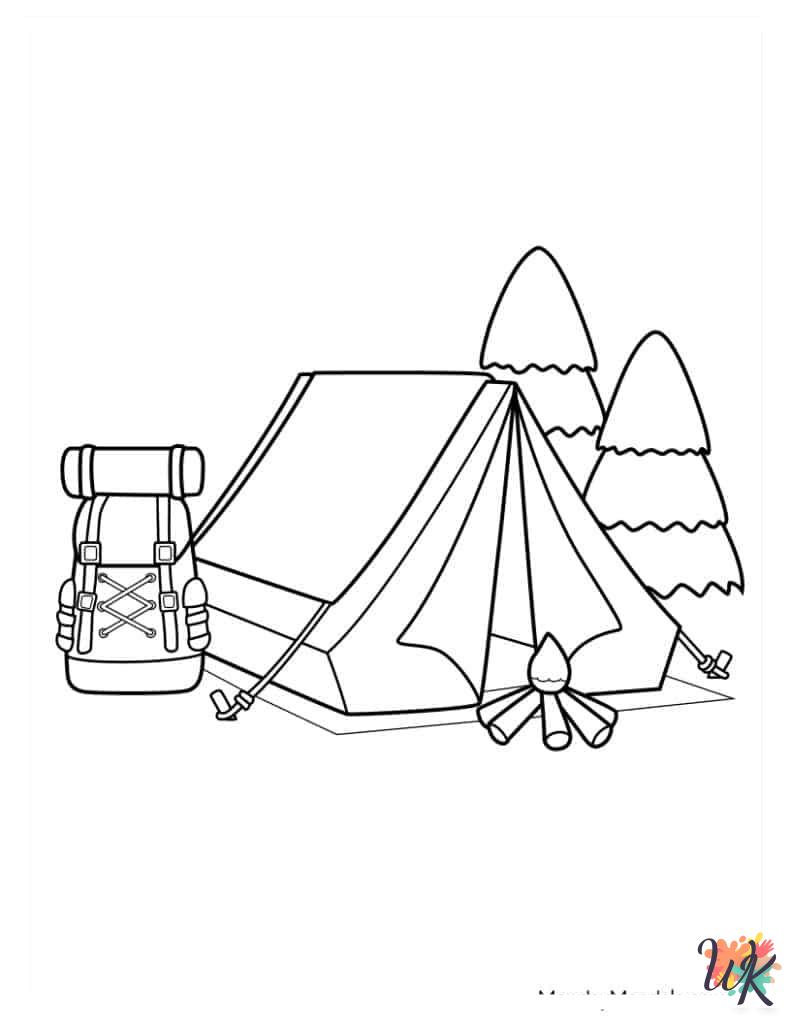 detailed Camping coloring pages
