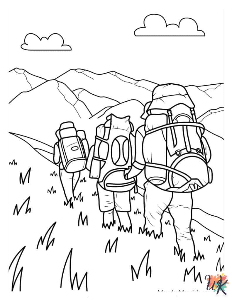Camping coloring pages for adults pdf