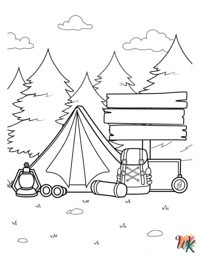 free coloring Camping pages