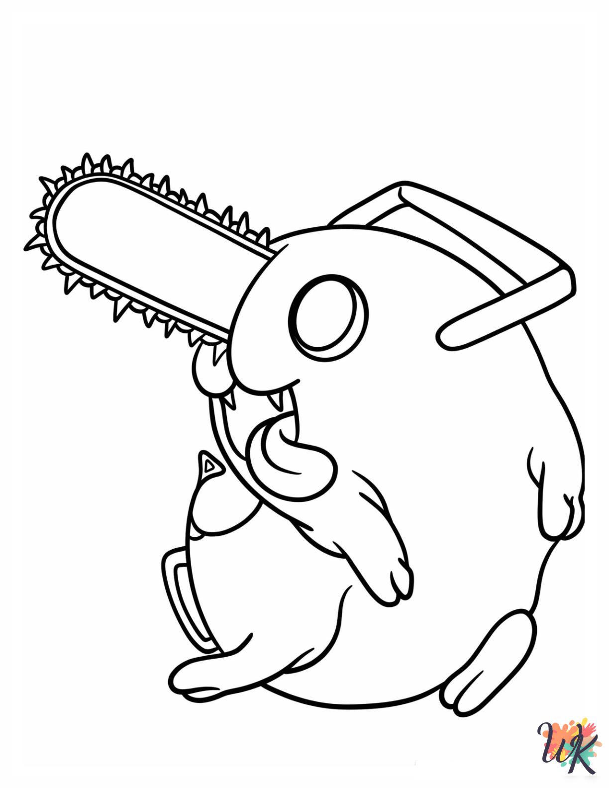 free Chainsaw Man coloring pages printable