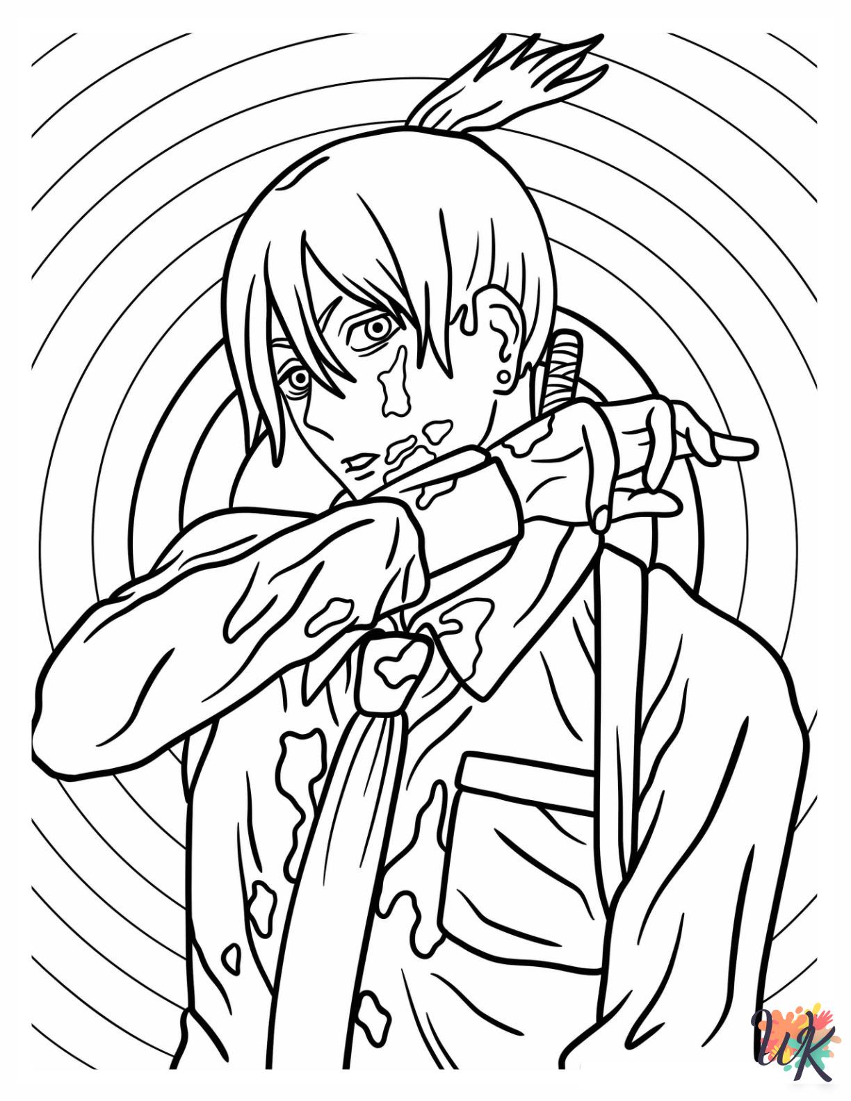 free Chainsaw Man printable coloring pages